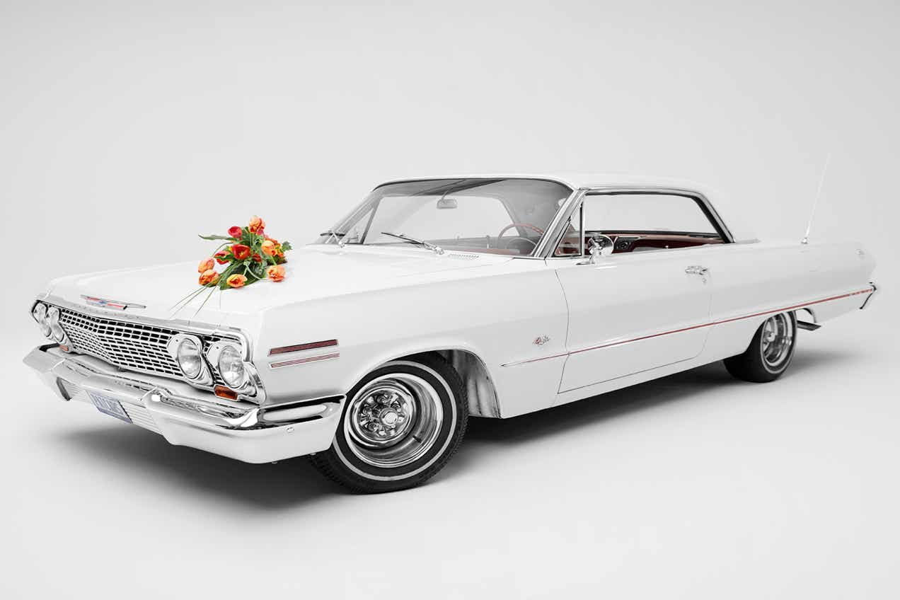 Hochzeitsauto Hochzeitsfahrt Oldtimer mieten Chevrolet Impala Bj. 1963 Traumoldie traumhafter Ami-Oldtimer